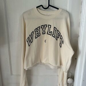 Cropped Crewneck Sweatshirt in Cream